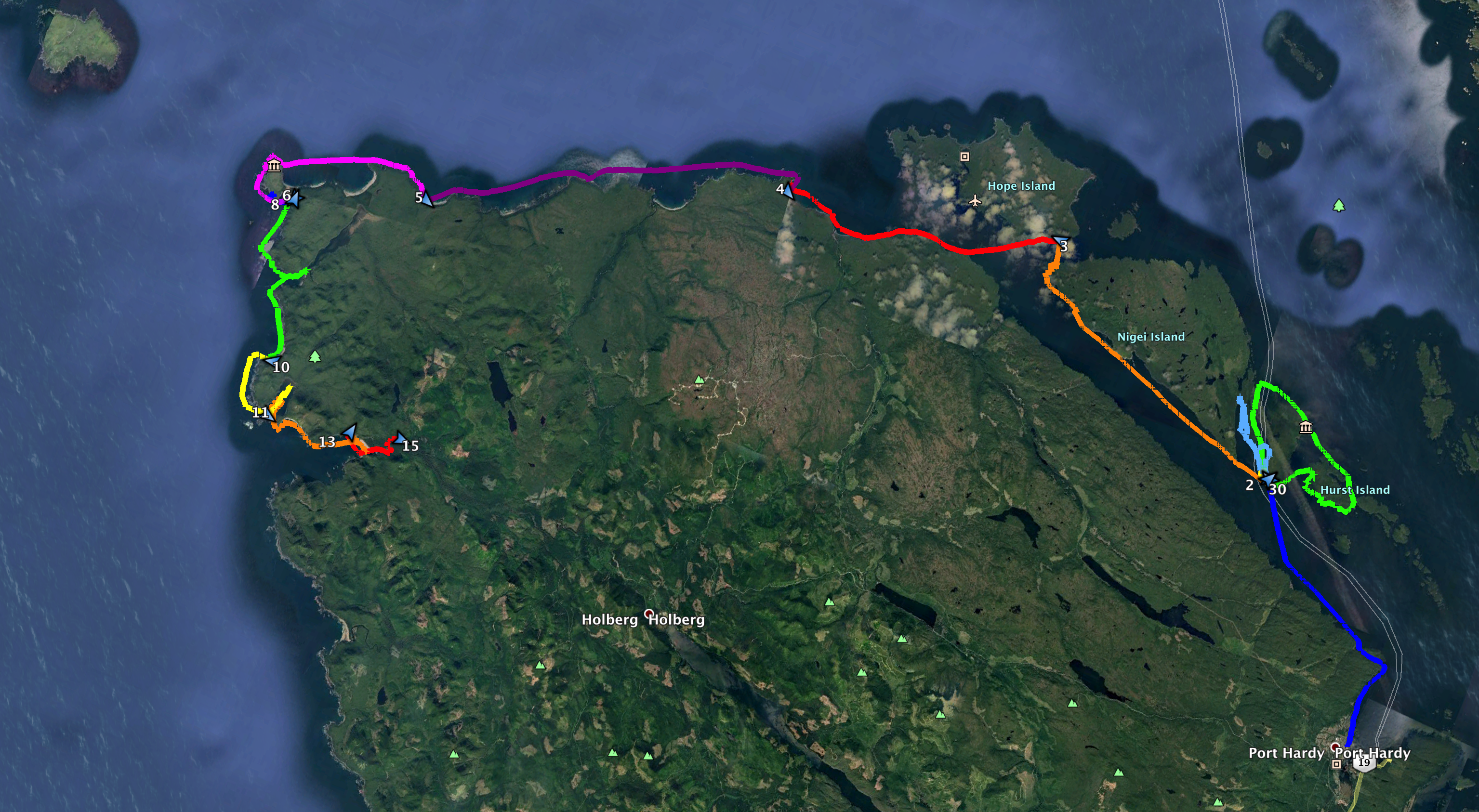 Track of our 17-day paddle